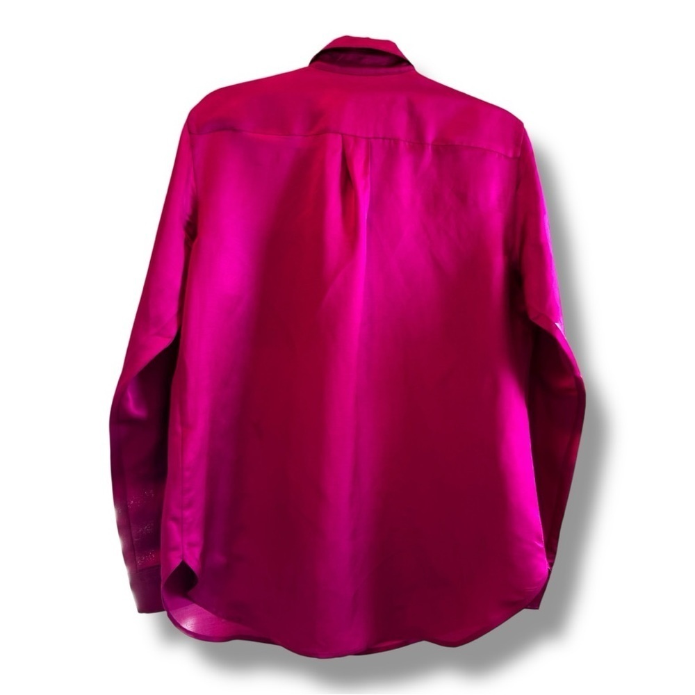 Lauren Ralph Lauren Fuchsia Linen-Blend Utility Shirt L NWT MSRP $145 - Picture 3 of 8